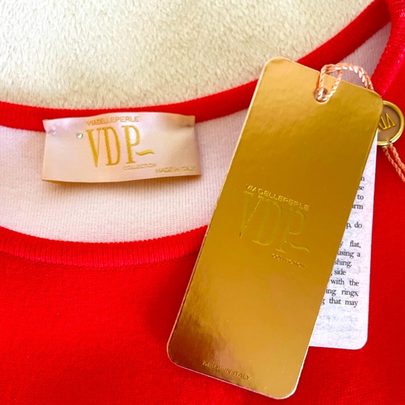 VDP Collection Red Knit Sleeveless Dress 6/42 Mint - Picture 9 of 11